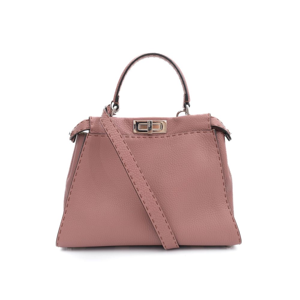 Fendi Pink Leather Handbag with Detachable Strap - Perfect Condition